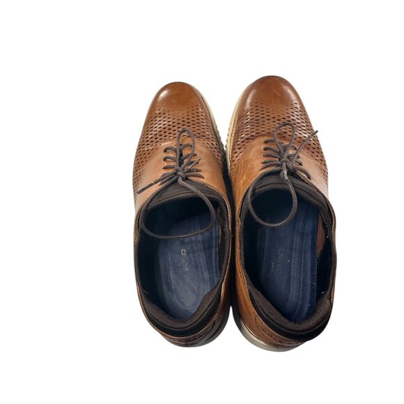 Cole Haan Mens Grand OS Size 9 M Brown Leather Wingtip Oxfords Comfort Shoes - Picture 8 of 9